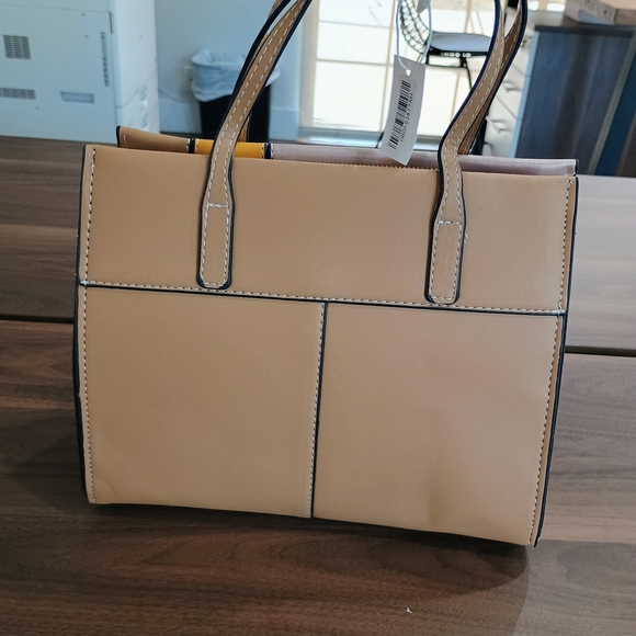 Elegant Yellow and Cream Women's Handbag - Picture 2 of 7